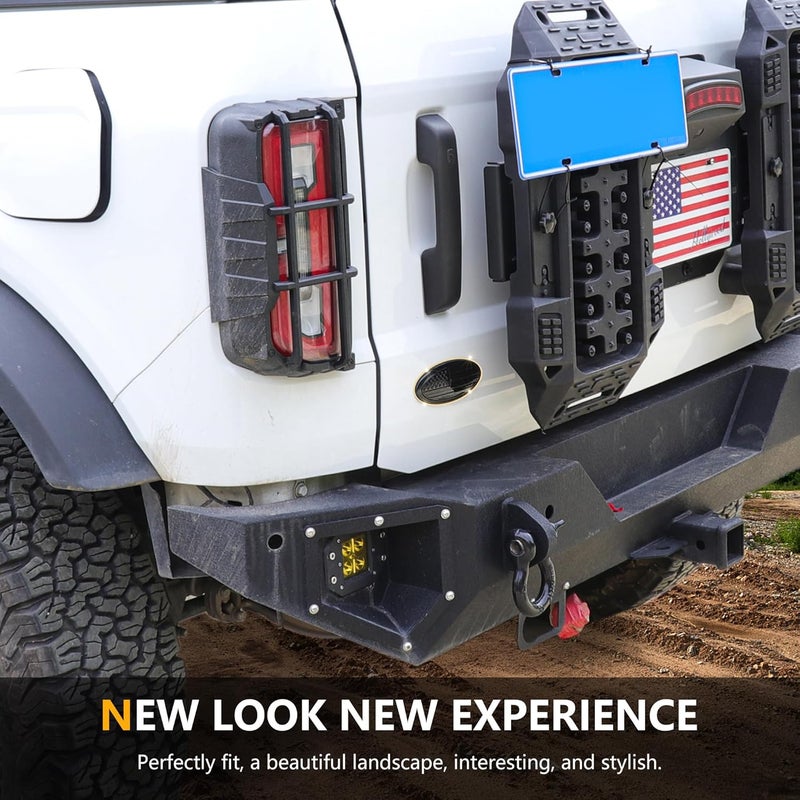 RERPRO 5" Tailgate Emblem Cover Trim Compatible with 2021 2022 2023 2024 2025 Ford Bronco 2/4 Door Bronco Sport Exterior Accessories Rear Door Overlay Emblem Decoration Oval American Flag Decor 1 Pack - Image 5